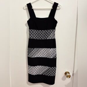 ✨Frank Lyman Design Black & White Sequin Panel Sheath Dress - Size 4